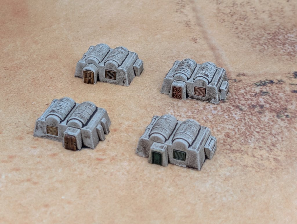 Set of four 6mm scale desert houses