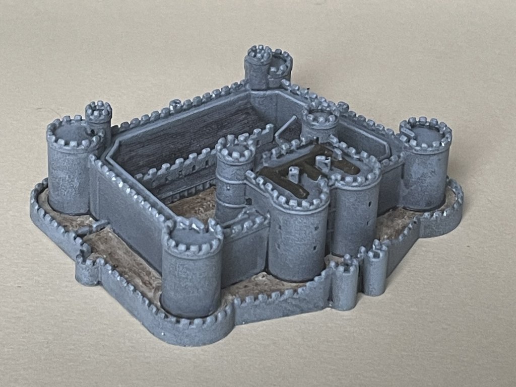 1/1000th scale model of Harlech Castle
